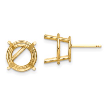 14k 10mm Round Earring Mountings