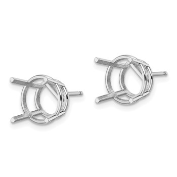 14k White Gold 10mm Round Earring Mountings — alternate view