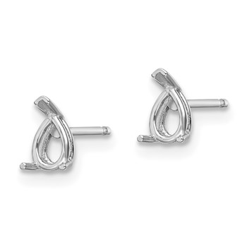 14k White Gold 5x3 Pear Earring Mountings — alternate view