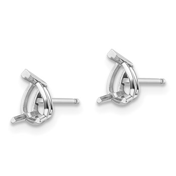 14k White Gold 6x4 Pear Earring Mountings — alternate view