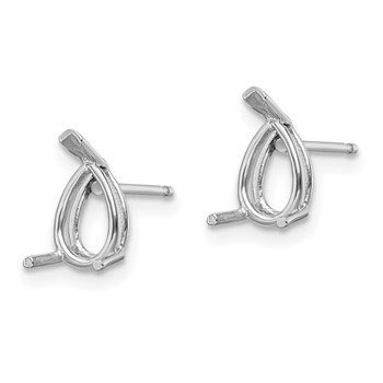 14k White Gold 7x5mm Pear Post Earring Mountings — alternate view
