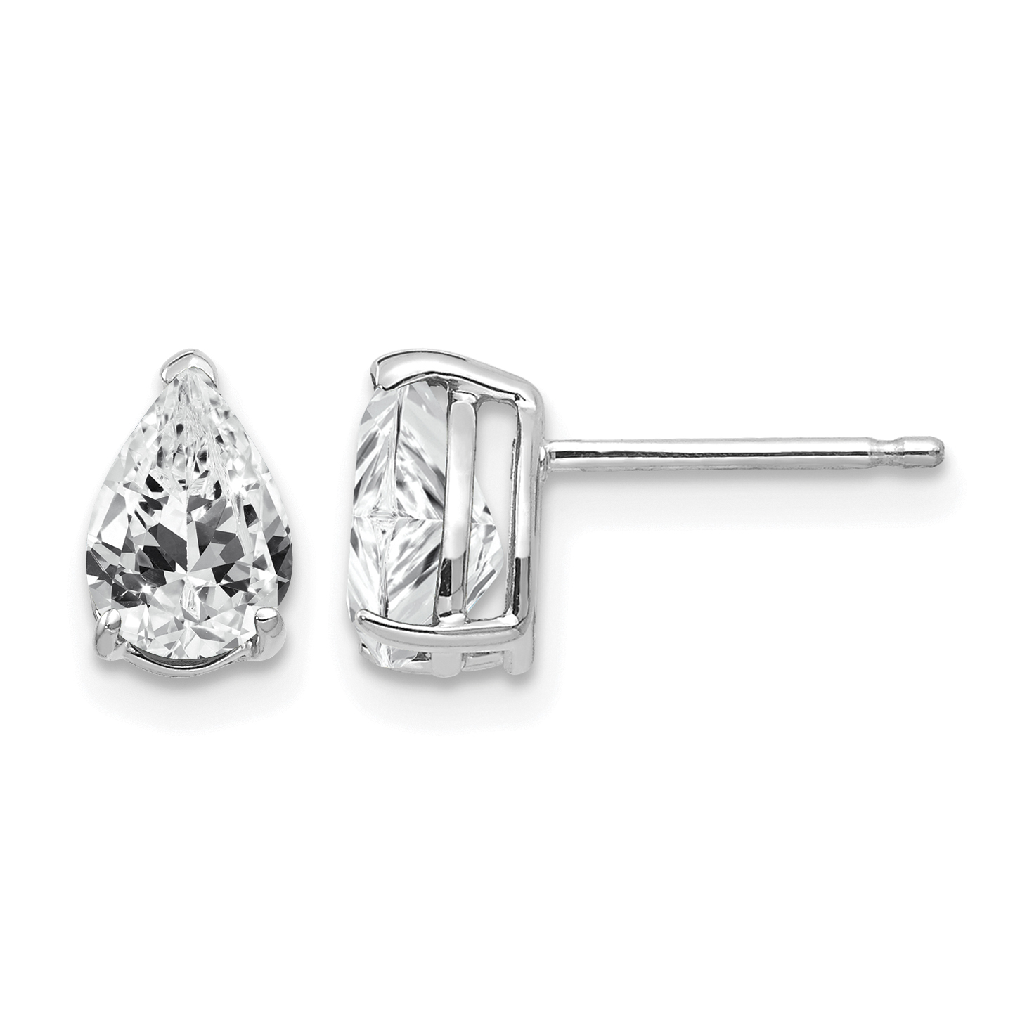14kw 1.54ct. 7x5mm Pear Colorless Moissanite Earrings