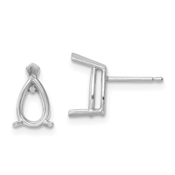 14k White Gold 8x5mm Pear Post Earring Mountings