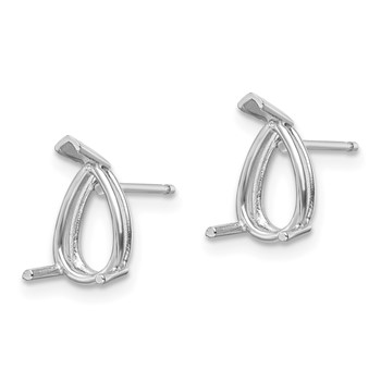 14k White Gold 9x6mm Pear Post Earring Mountings — alternate view