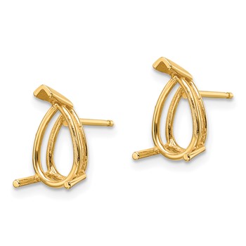 14k 10x7 Pear Earring Mountings — alternate view