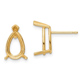 14k 10x7 Pear Earring Mountings