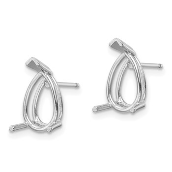 14k White Gold 10x7 Pear Earring Mountings — alternate view