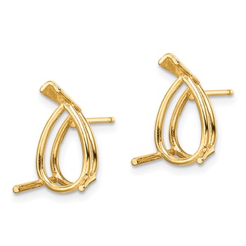 14k 12x8 Pear Earring Mountings — alternate view