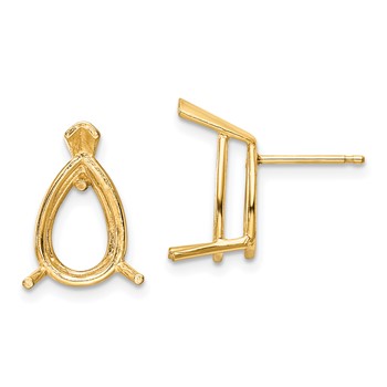 14k 12x8 Pear Earring Mountings