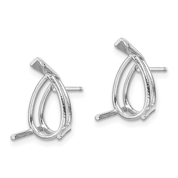 14k White Gold 12x8 Pear Earring Mountings — alternate view