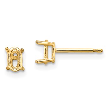 14k 5x3 Oval Earring Mountings