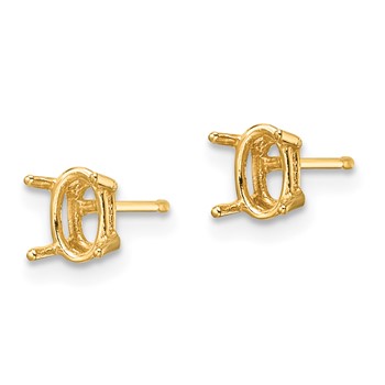 14k 6x4mm Oval Post Earring Mountings — alternate view