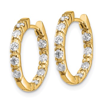 14ky Lab Grown Diamond VS/SI FGH Hinged Hoop Earrings — alternate view