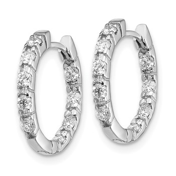 14kw Lab Grown Diamond VS/SI FGH Hinged Hoop Earrings — alternate view