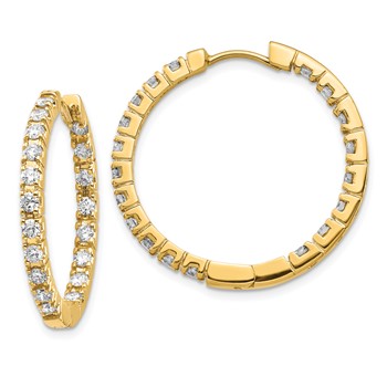 14ky Lab Grown Diamond VS/SI+ G+ Hinged Hoop Earrings