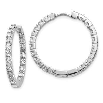 14kw Lab Grown Diamond VS/SI+ G+ Hinged Hoop Earrings