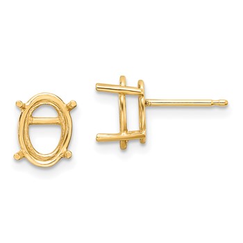 14k 9x7 Oval Earring Mountings