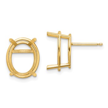 14k 12x10 Oval Earring Mountings