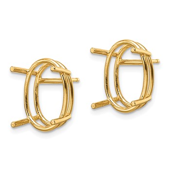 14k 14x10 Oval Earring Mountings — alternate view