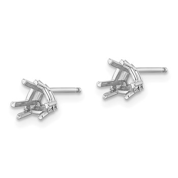 14k White Gold 5mm Trillion Earring Mountings — alternate view