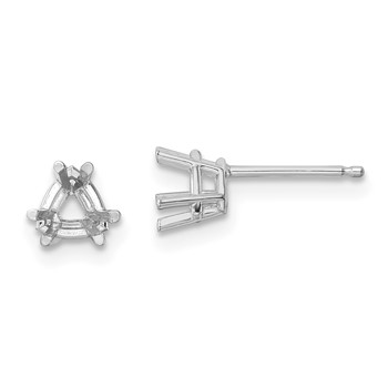14k White Gold 5mm Trillion Earring Mountings