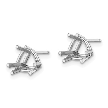 14k White Gold 7mm Trillion Post Earring Mountings — alternate view