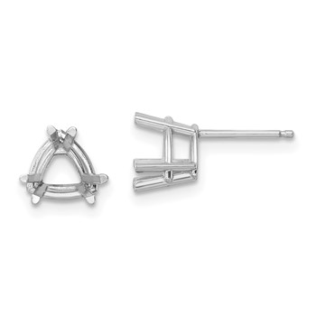 14k White Gold 7mm Trillion Post Earring Mountings