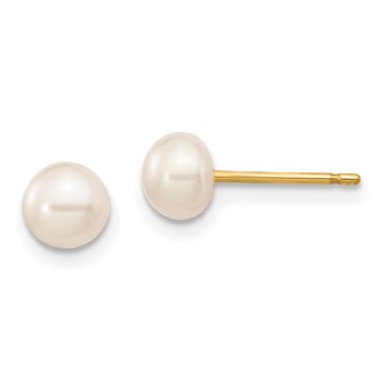14k 5-6mm Multicolor Button Freshwater Cultured Pearl Boxed 3 Pair Post Earrings Set — alternate view