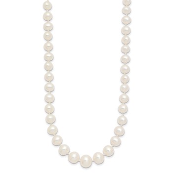 14k 4-8mm White Freshwater Cultured Pearl Graduated 18 inch Necklace — alternate view