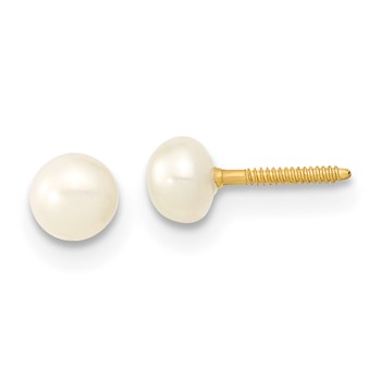 14k 3-5mm White Freshwater Cultured Pearl 14 inch Necklace /5 inch Bracelet / Post Earrings 3-piece Set — alternate view