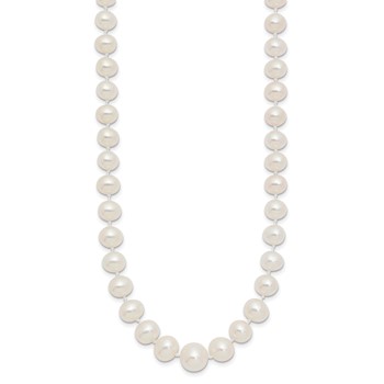 14k 4-9mm White Freshwater Cultured Pearl Graduated 18 inch Necklace — alternate view