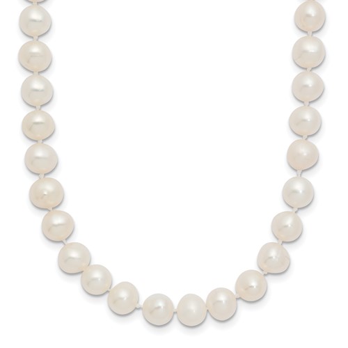 14k 6-7mm White Semi Round Freshwater Cultured Pearl Necklace