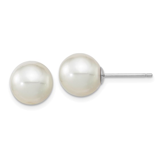 14K White Gold 10-11mm Round White Saltwater South Sea Pearl