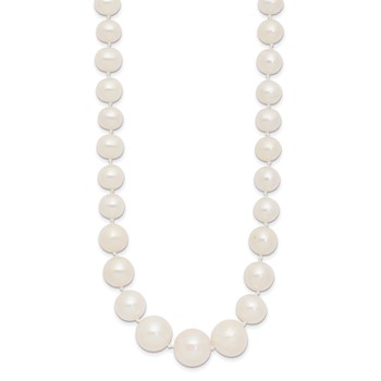 14k 7-11mm White Freshwater Cultured Pearl Graduated 18 inch Necklace — alternate view