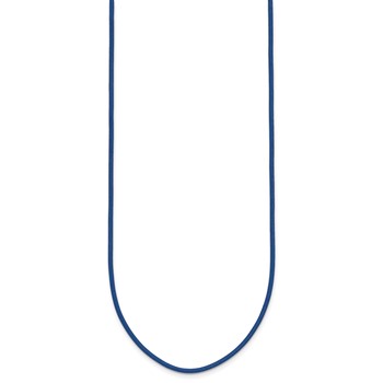 14k Yellow Clasp 1.6mm 16 inch Royal Blue Leather Cord Necklace — alternate view