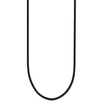 14k Yellow Clasp 2mm 16 inch Black Leather Cord Necklace — alternate view