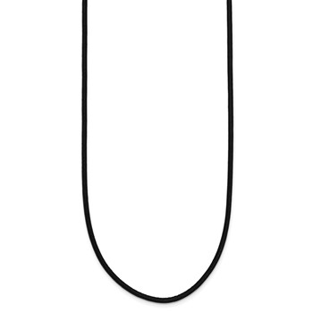 14k White Gold Clasp 2mm 16 inch Black Leather Cord Necklace — alternate view