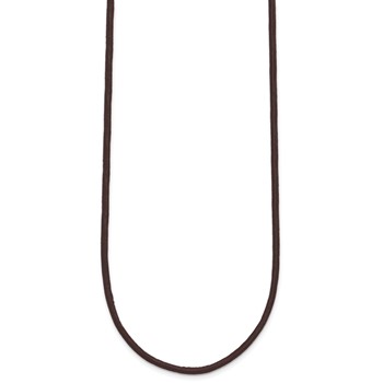 14k Yellow Clasp 2mm 16 inch Brown Leather Cord Necklace — alternate view