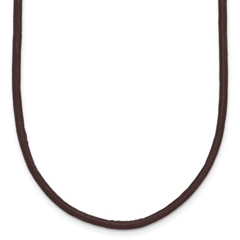 14k Yellow Clasp 2mm 16 inch Brown Leather Cord Necklace