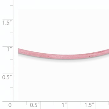 14k 2mm 18in Pink Leather Cord Necklace — alternate view