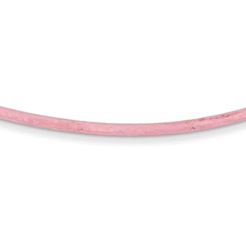 14k 2mm 18in Pink Leather Cord Necklace