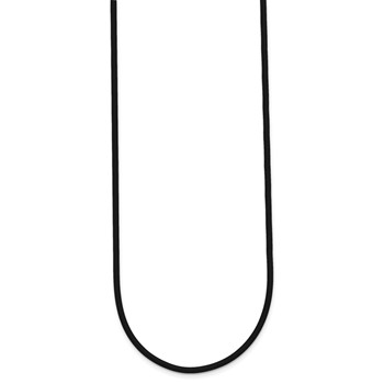 14k Yellow Clasp 2mm 16 inch Black Rubber Cord Necklace — alternate view