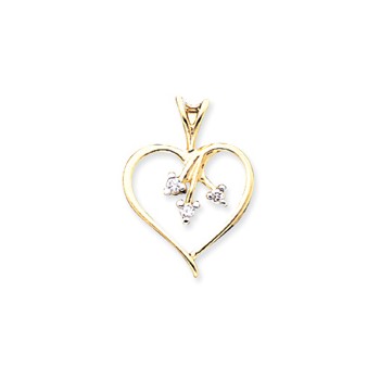 14k A Diamond heart pendant