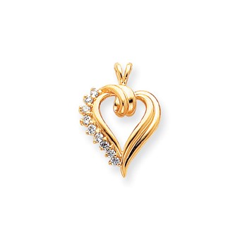 14k VS Diamond heart pendant
