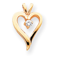 14k Moissanite heart pendant