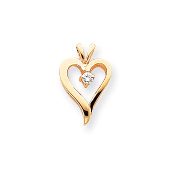 14k Moissanite heart pendant