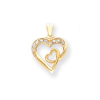 14k VS Diamond heart pendant