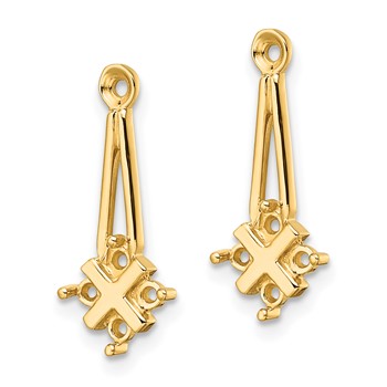 14k Dangle Cluster Diamond Earring Jacket Mountings — alternate view