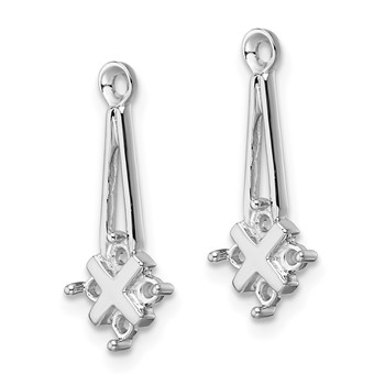 14k White Gold Dangle Cluster Diamond Earring Jacket Mountings — alternate view