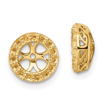 14k Diamond Circle Earring Jacket Mountings